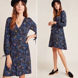 Elegant Blue Patterned Dress